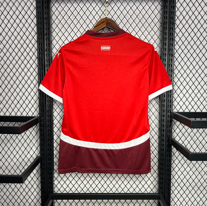 official Switzerland 24/25 Home Red Football Short Sleeve Jersey Designed by Puma