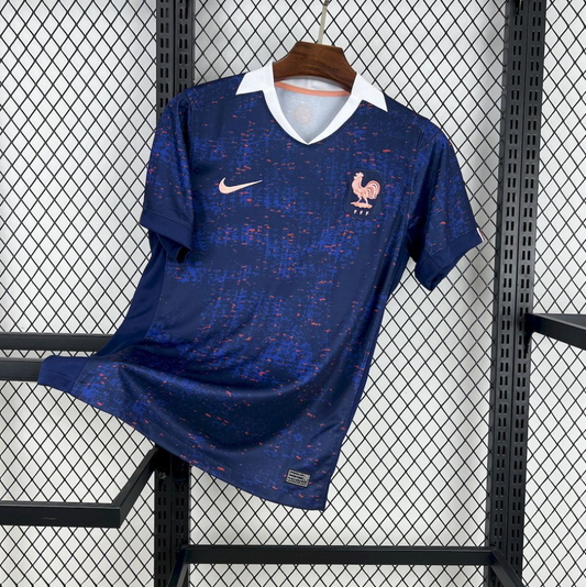 official France 25/26 Home Blue Football Short Sleeve Jersey Designed By Nike