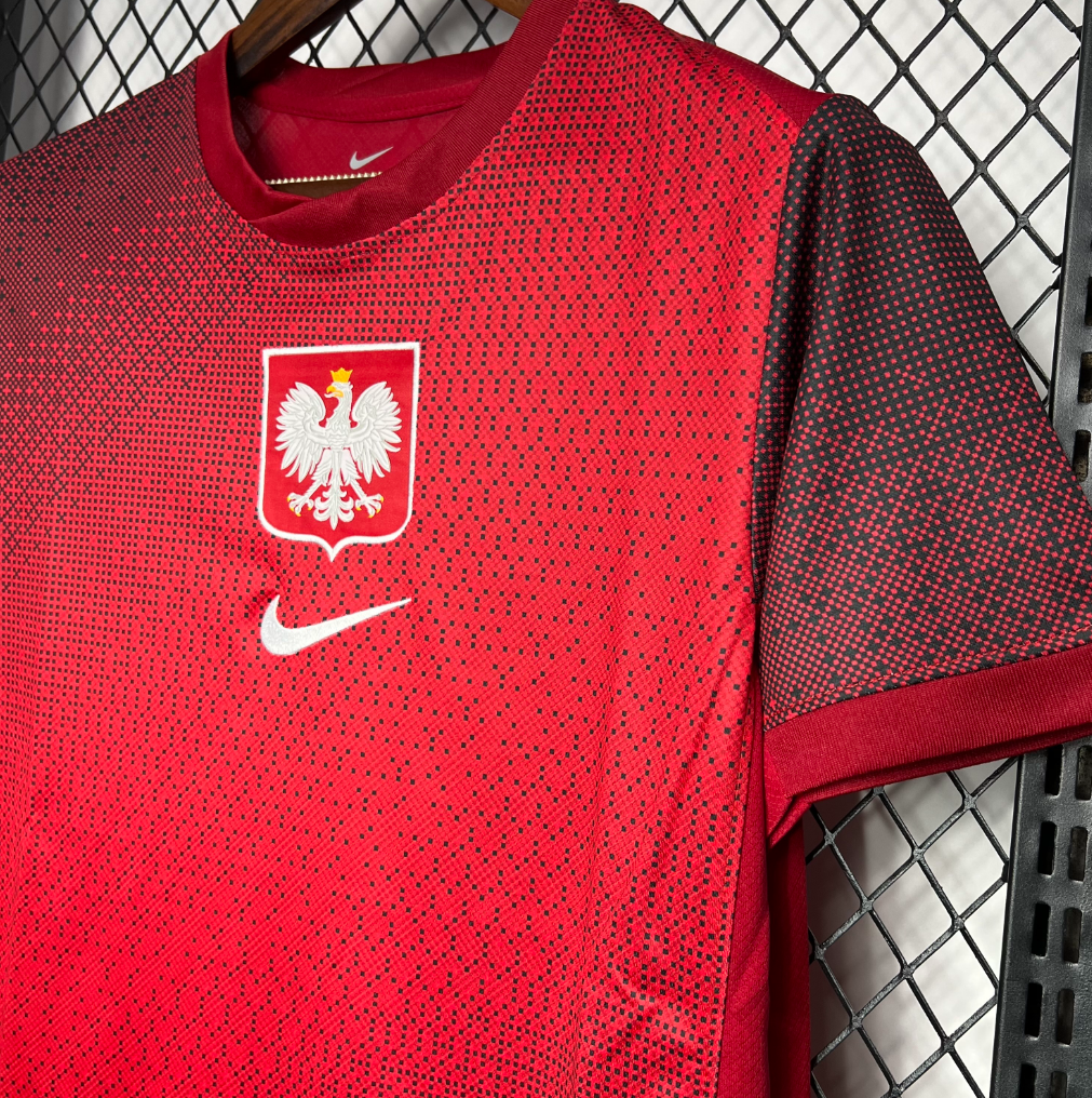 official Poland 24/25 Away Red Football Short Sleeve Jersey Designed By Nike