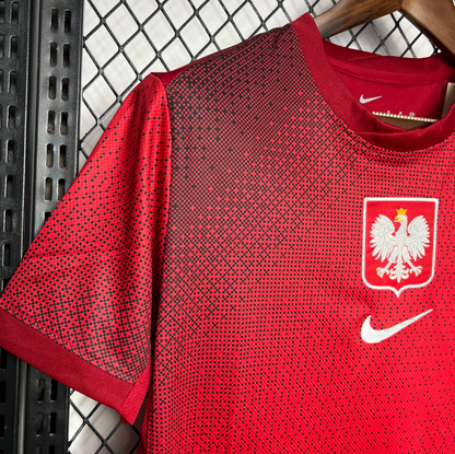 official Poland 24/25 Away Red Football Short Sleeve Jersey Designed By Nike