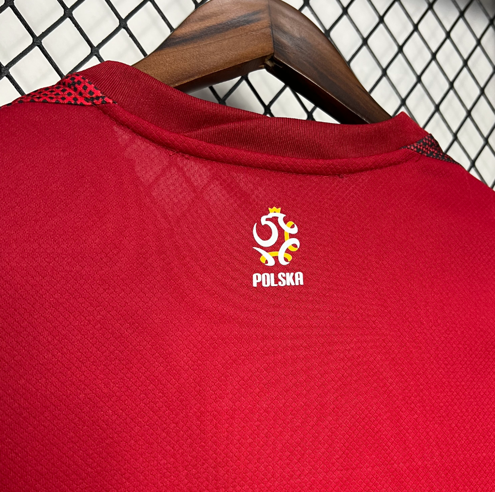 official Poland 24/25 Away Red Football Short Sleeve Jersey Designed By Nike