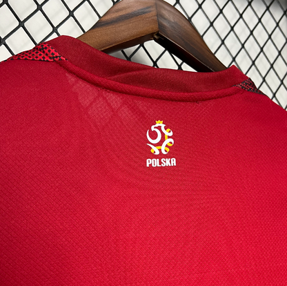 official Poland 24/25 Away Red Football Short Sleeve Jersey Designed By Nike