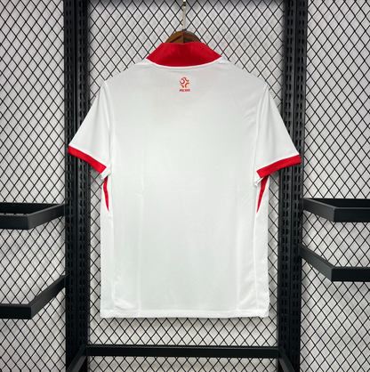 official Poland 24/25 Home White Football Short Sleeve Jersey Designed By Nike