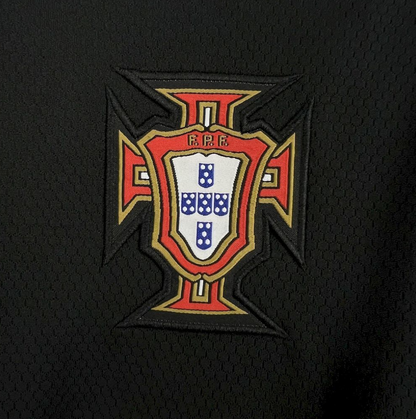 official Portugal 2006 Away Retro Black Football Jersey designed by Nike
