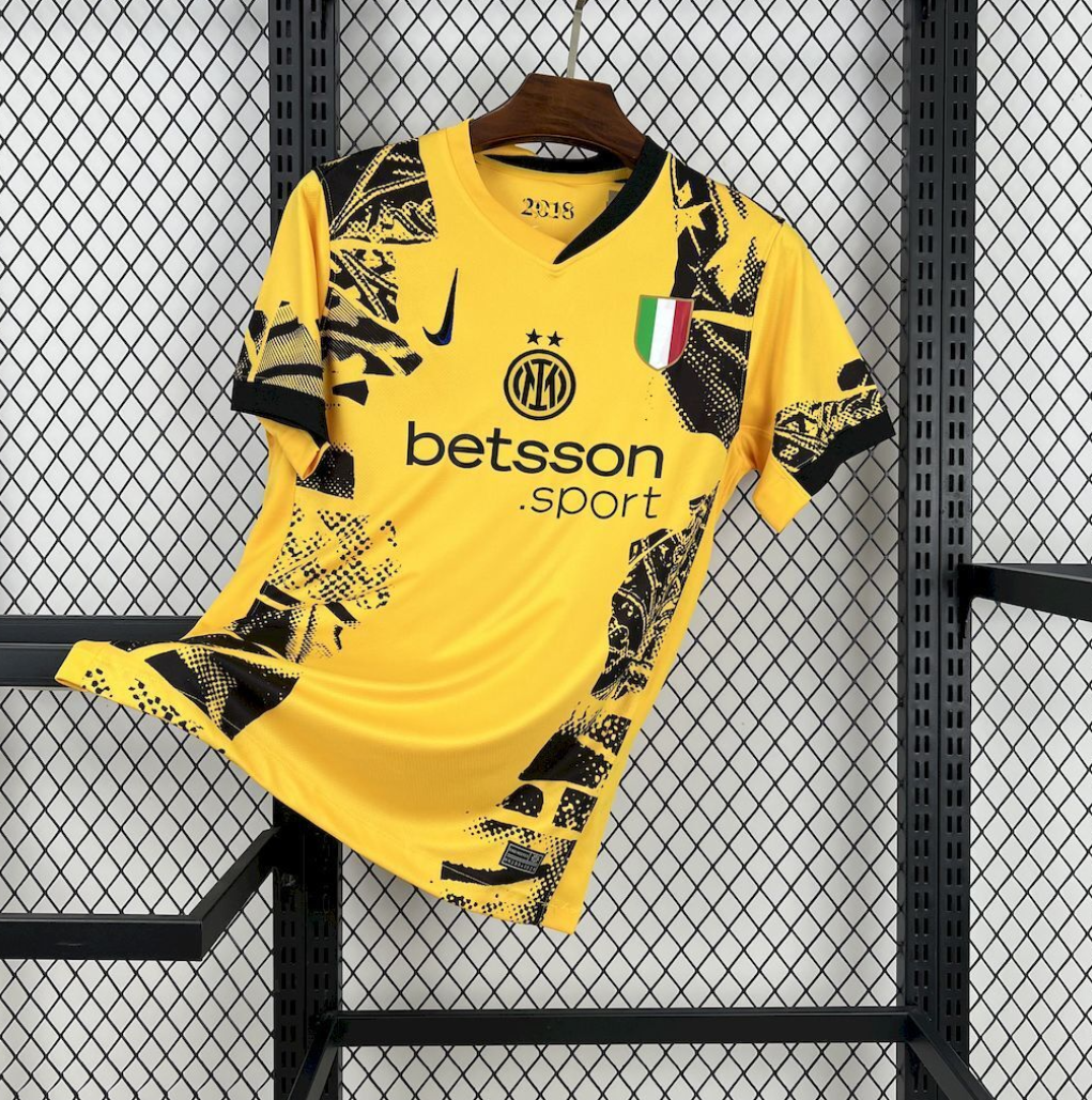 Inter Milan 24/25 Third Yellow Football Jersey designed by Nike