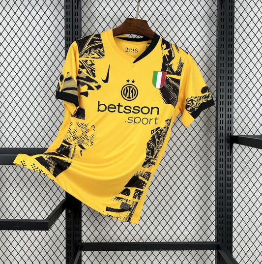 Inter Milan 24/25 Third Yellow Football Jersey designed by Nike