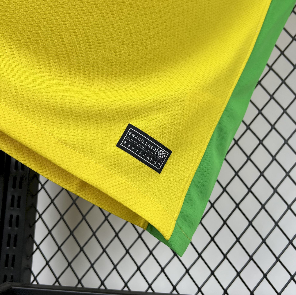 official Brazil 25/26 Home Yellow Football Jersey designed by Nike