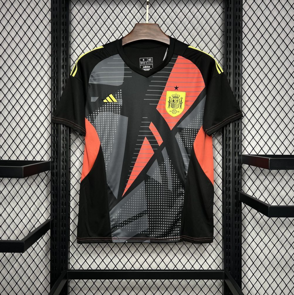 Spain 2024/25 Euro Goalkeeper Jersey in Black. Designed by adidas