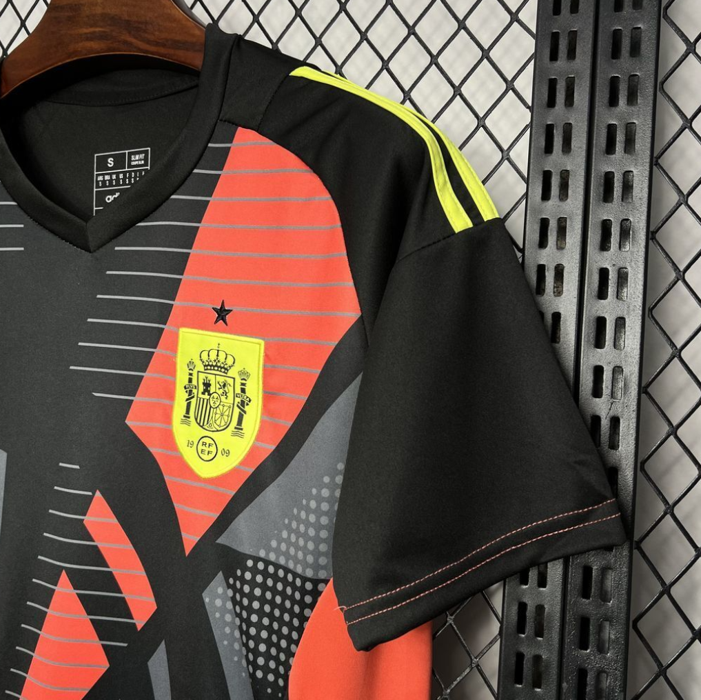 Spain 2024/25 Euro Goalkeeper Jersey in Black. Designed by adidas