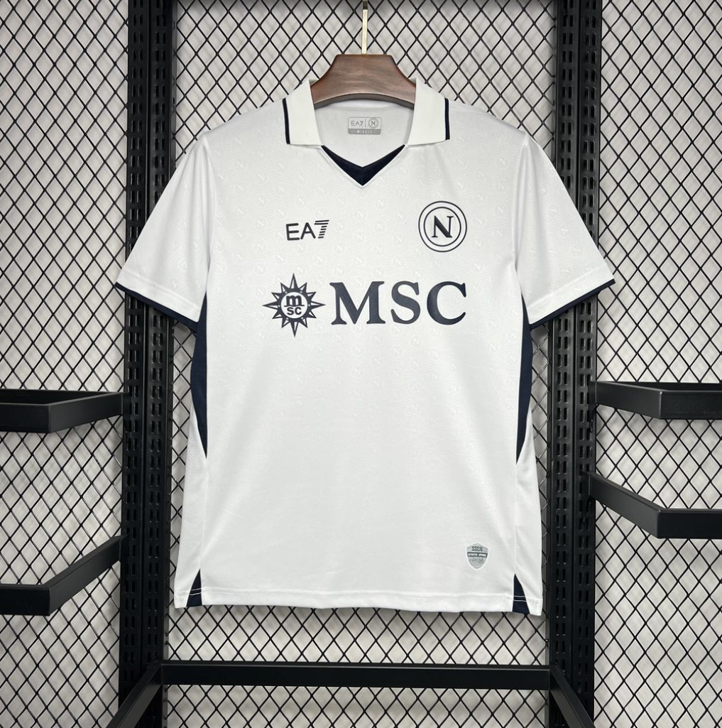 Napoli 2024/25 Away White Football Jersey, designed by EA7