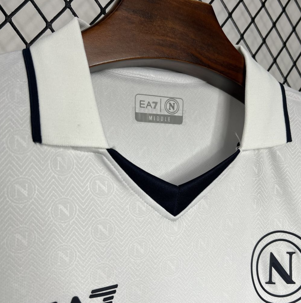Napoli 2024/25 Away White Football Jersey, designed by EA7