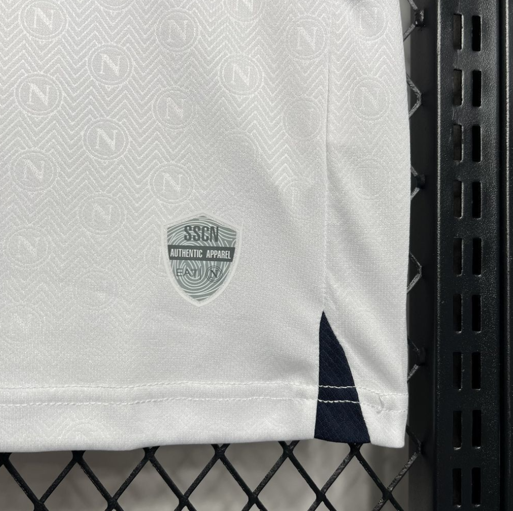 Napoli 2024/25 Away White Football Jersey, designed by EA7