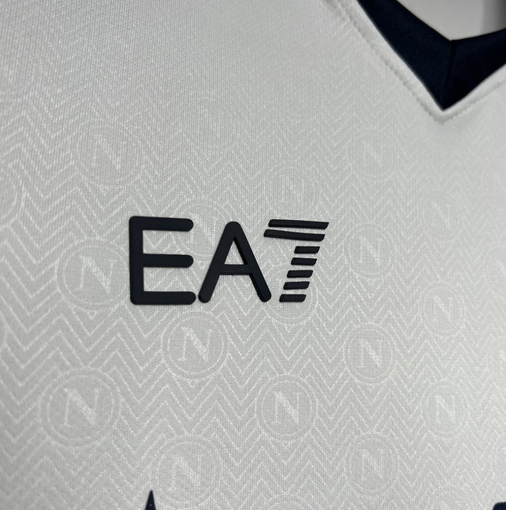 Napoli 2024/25 Away White Football Jersey, designed by EA7