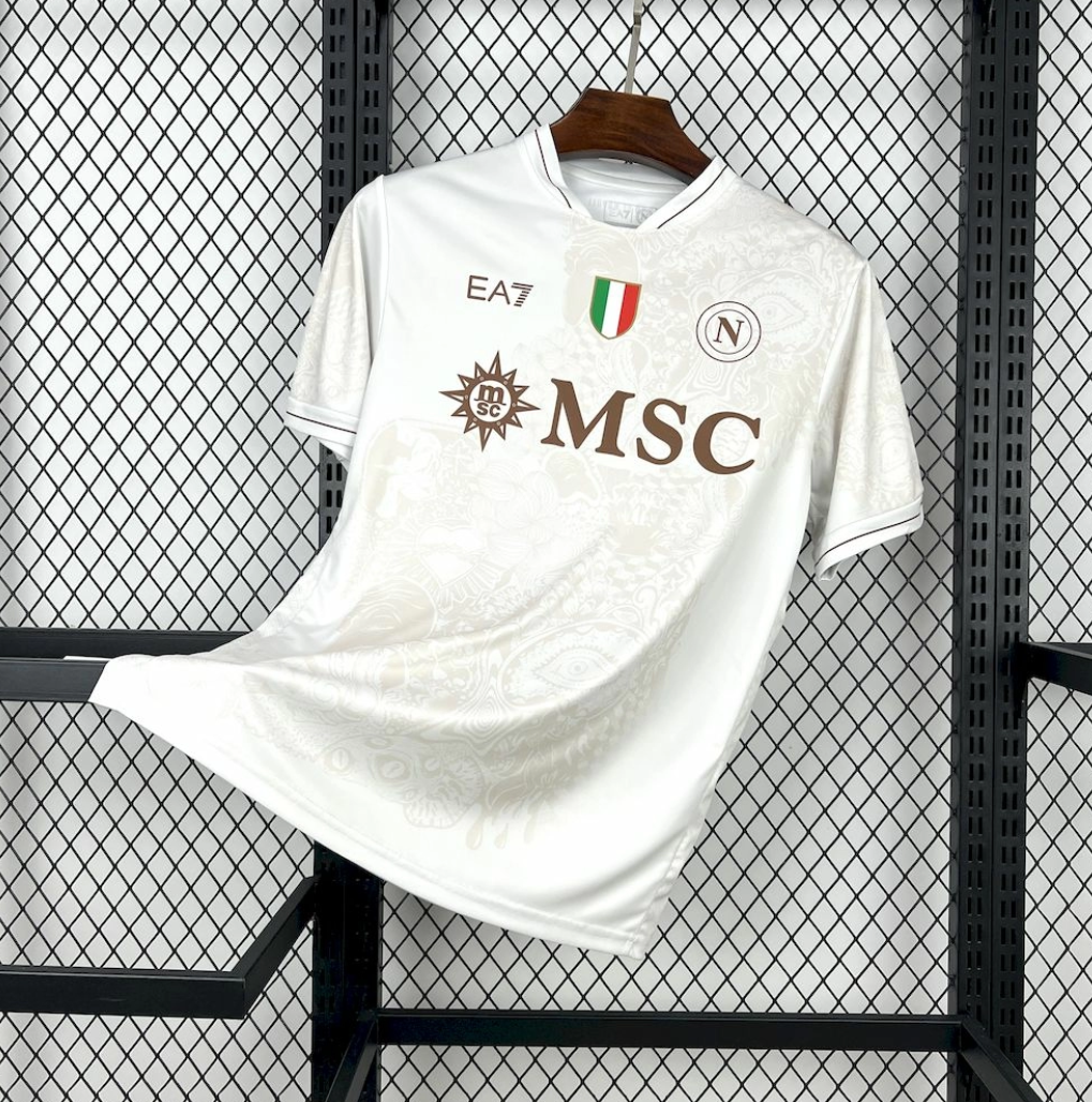 Napoli 2025/26 Away White Football Jersey by EA7