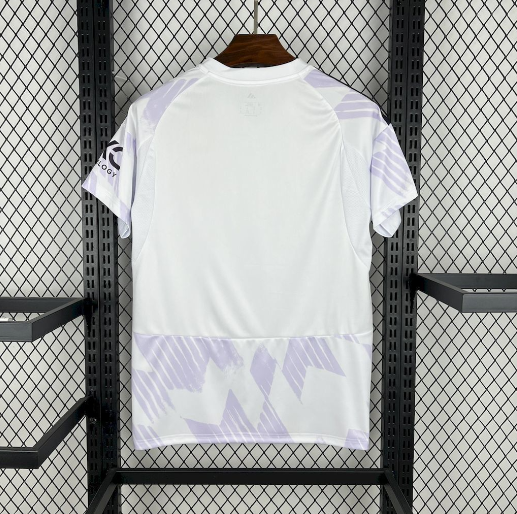 Official Manchester United 25/26 Away white and pink football Jersey by Adidas