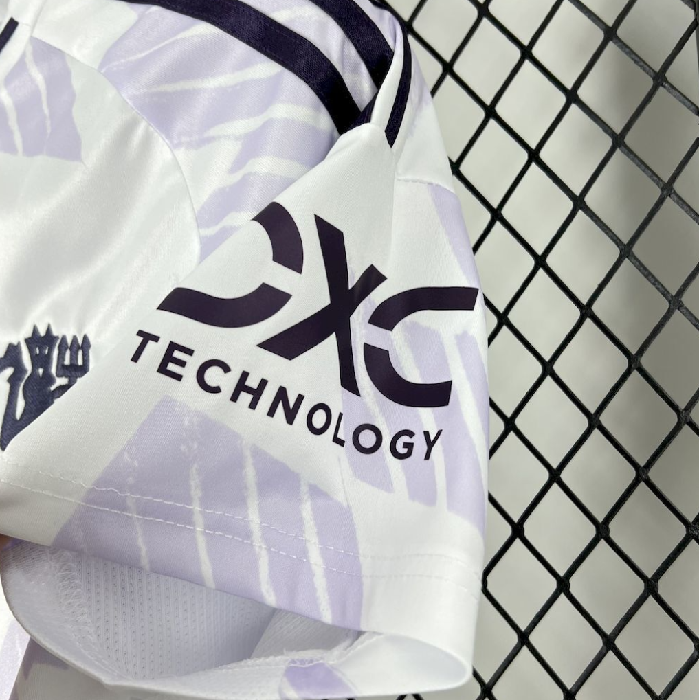 Official Manchester United 25/26 Away white and pink football Jersey by Adidas