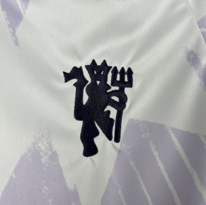 Official Manchester United 25/26 Away white and pink football Jersey by Adidas