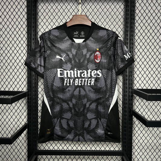 Official AC Milan 2024/2025 Goalkeeper black and grey football Jersey