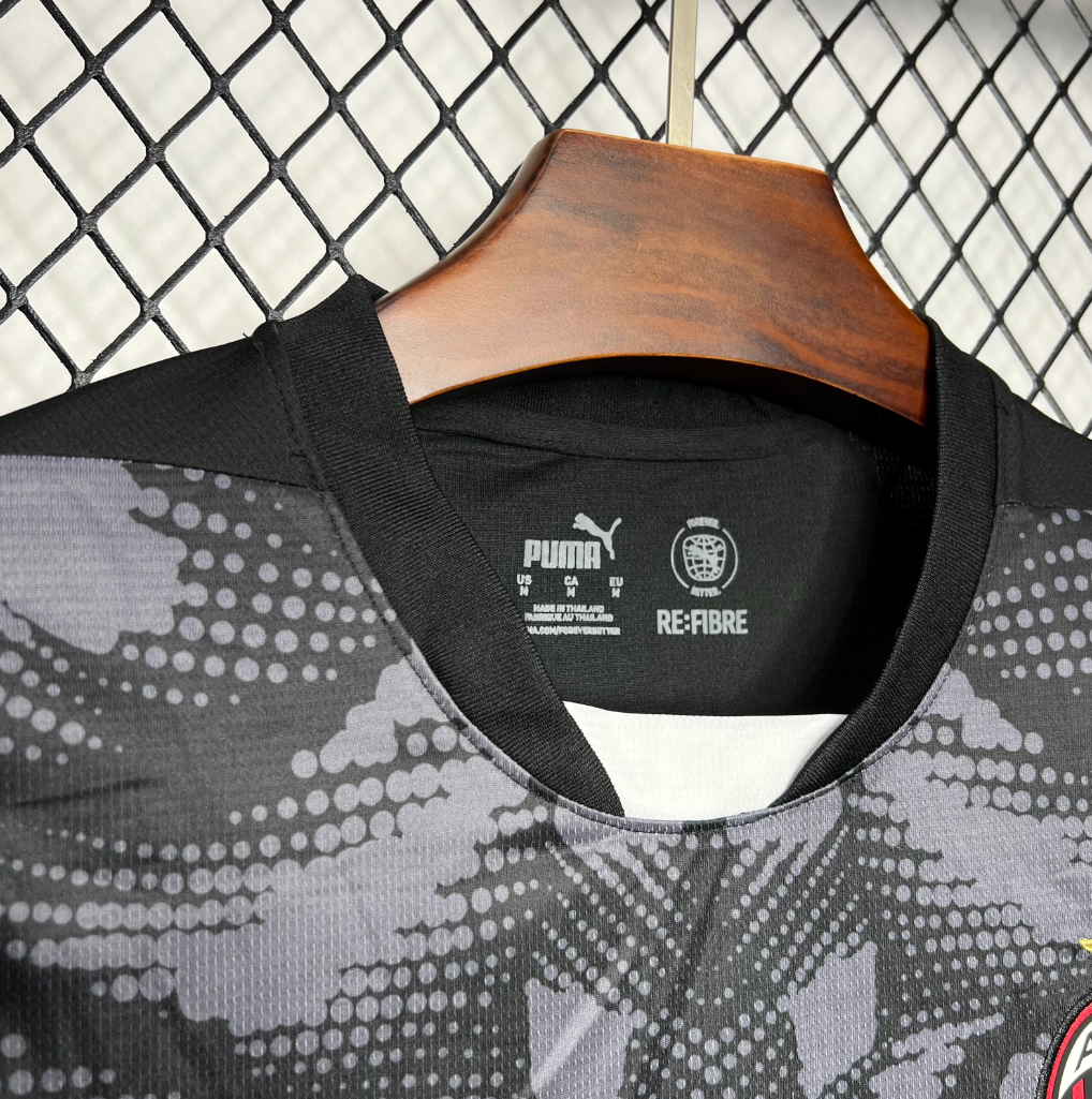 Official AC Milan 2024/2025 Goalkeeper black and grey football Jersey