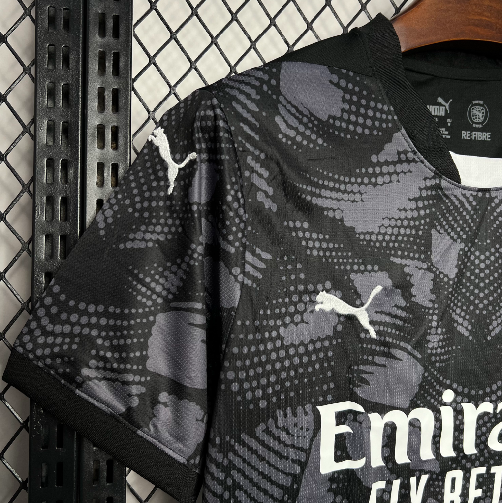 Official AC Milan 2024/2025 Goalkeeper black and grey football Jersey