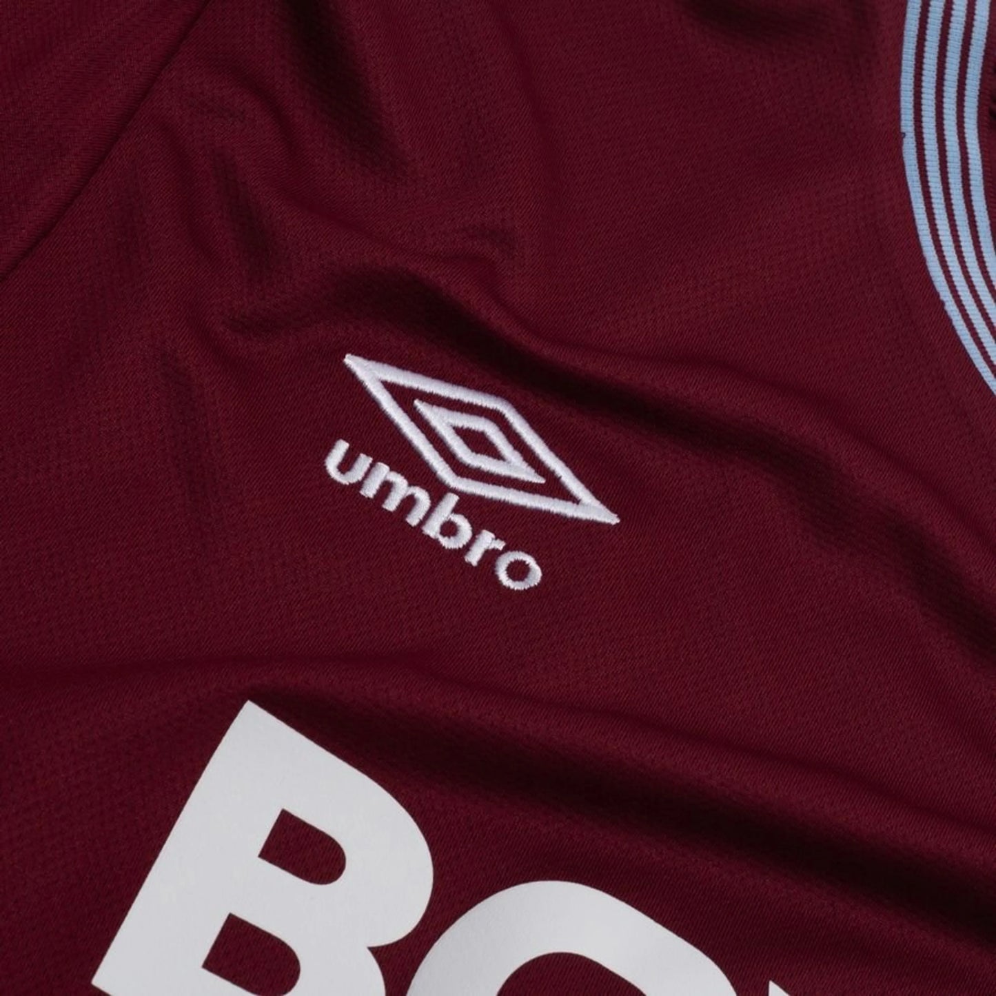 Umbro logo view on the West Ham United 2025/26 Home Red Shirt