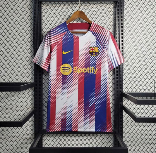 Barcelona 23/24 pre-match white/blue/red shirt