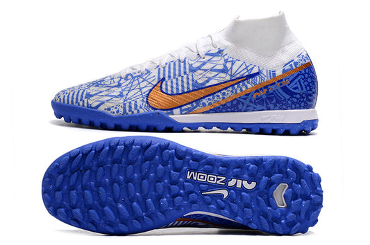 nike air zoom mercurial superfly 9 elite turf blue/yellow