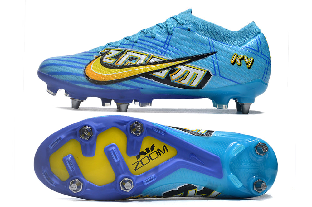 nike air zoom mercurial vapor 15 elite metal-sg blue/yellow