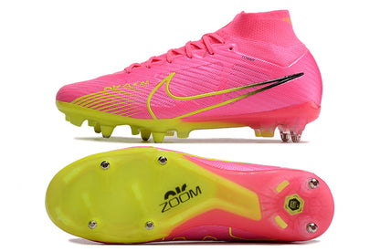 nike air zoom mercurial superfly 9 elite metal-sg pink/yellow