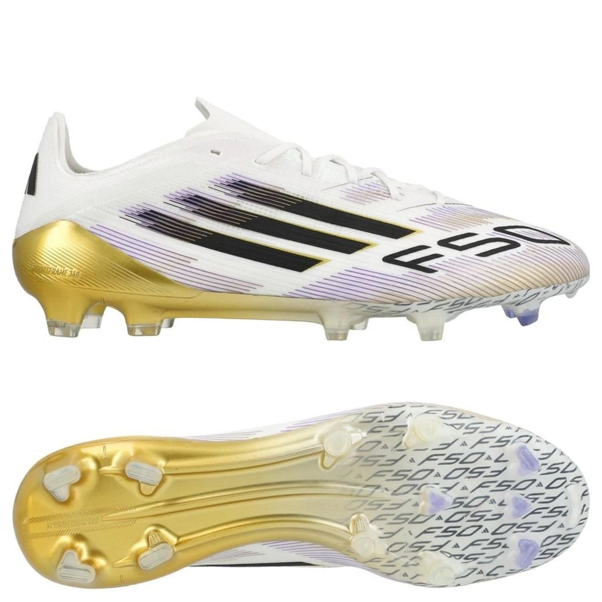 adidas F50 Elite FG "Road to Glory" Pack in a White/Black/Gold colorway