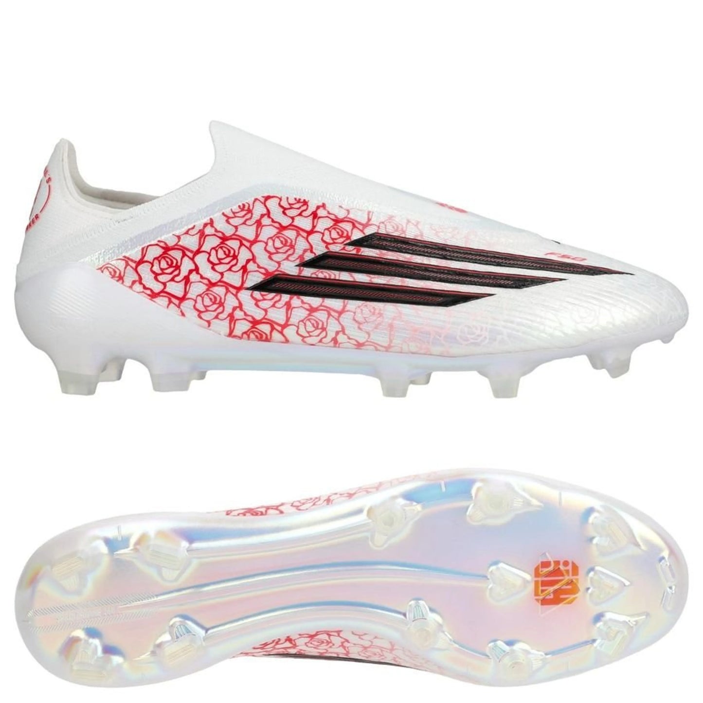 adidas F50 Elite Laceless FG Lamine Yamal in a  White/Black/Red colorway
