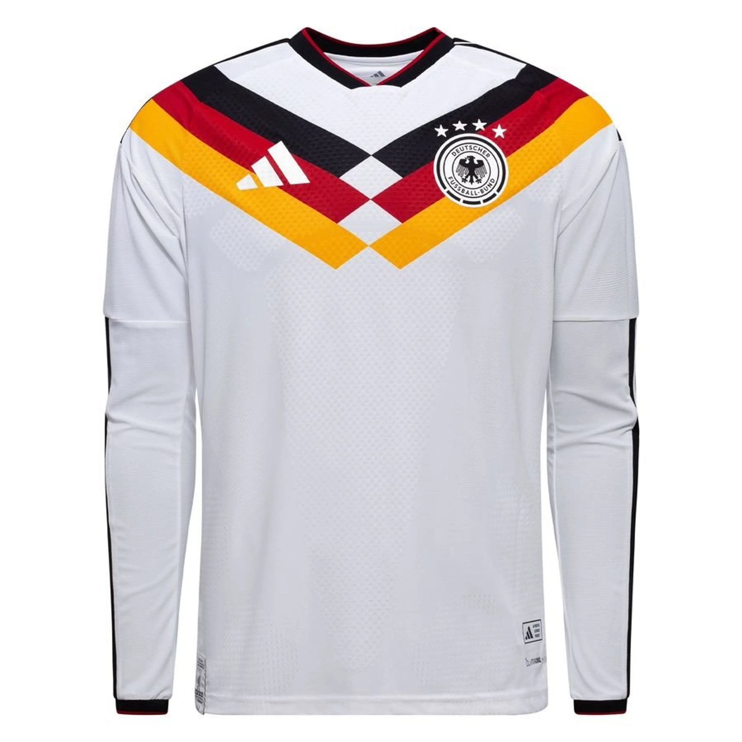 adidas Germany 2026 World Cup Home Authentic Long Sleeve Jersey in White Black Red Yellow