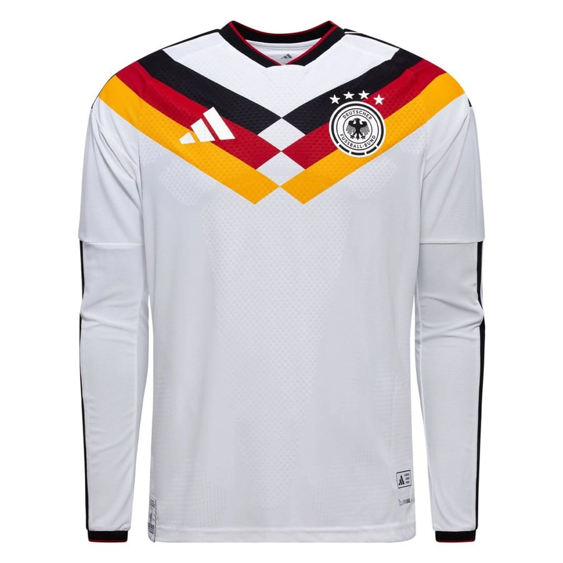 adidas Germany 2026 World Cup Home Authentic Long Sleeve Jersey in White Black Red Yellow