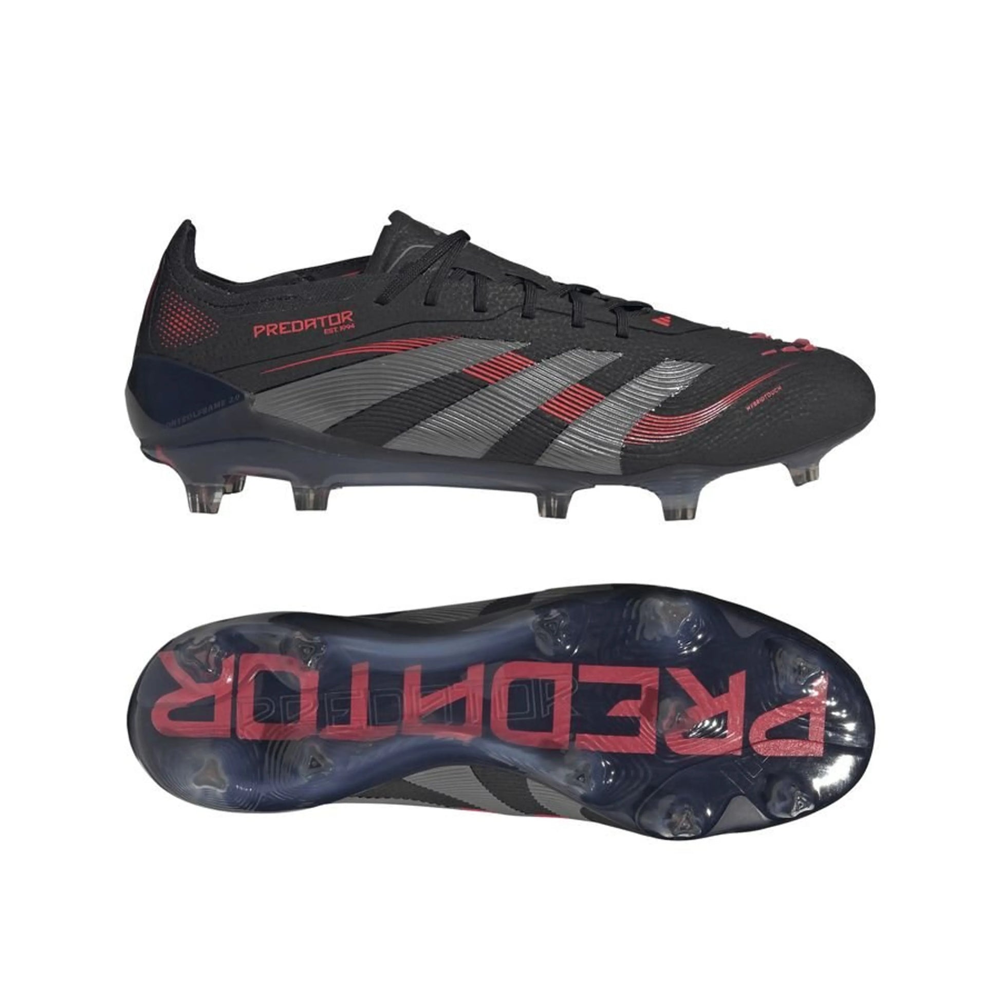 adidas Predator Elite FG "Stealth Victory" pack in a Black/Red/Grey colorway