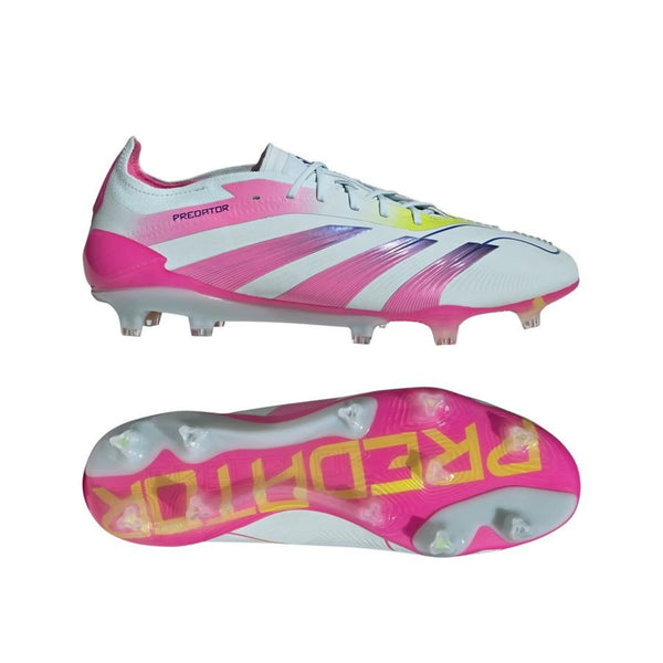 adidas Predator Elite FG "Stellar Icon" Pack in a White/Pink/Blue/Yellow colorway
