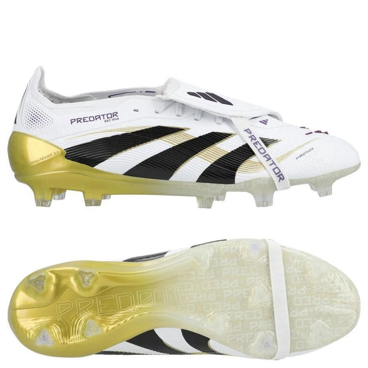 adidas Predator Elite Fold-over Tongue FG "Road to Glory" Pack in a White/Black/Gold colorway