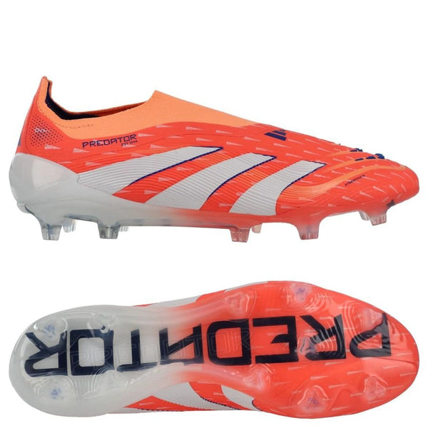 adidas Predator Elite Laceless FG "Coral Blaze" pack in a White/Orange colorway