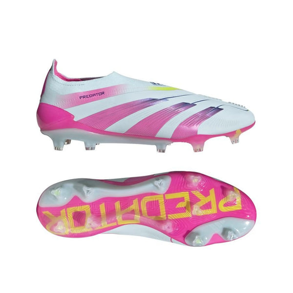 adidas Predator Elite Laceless FG "Stellar Icon" Pack in a White/Blue/Pink colorway