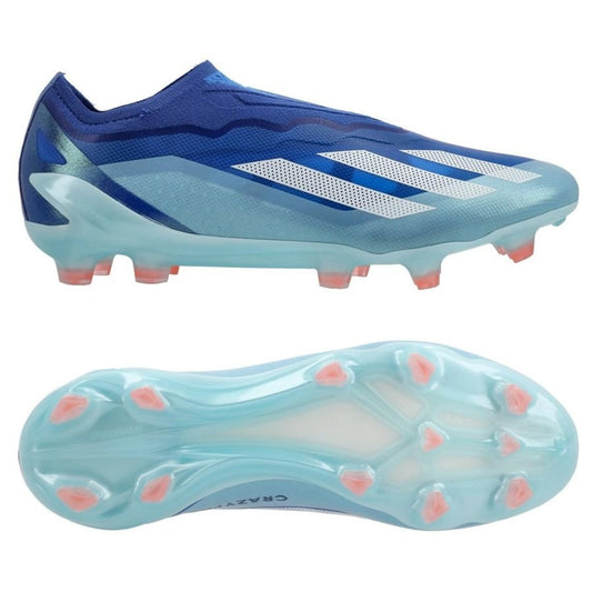 adidas X Crazyfast .1 Laceless FG "Marinerush" Pack in a Blue/White/Pink colorway