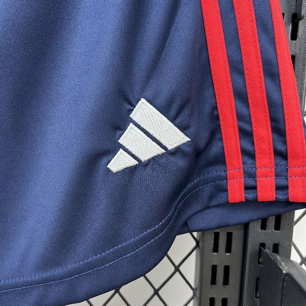 adidas logo view on the Arsenal 25/26 Away Navy Shorts