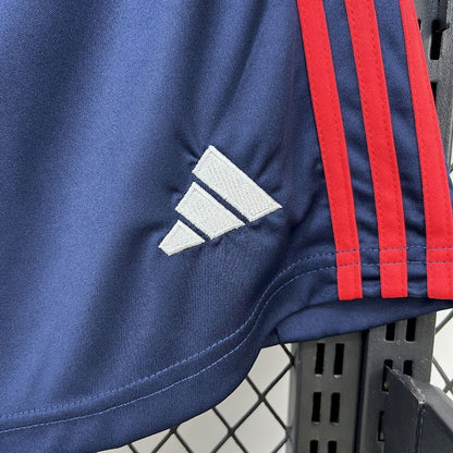 adidas logo view on the Arsenal 25/26 Away Navy Shorts