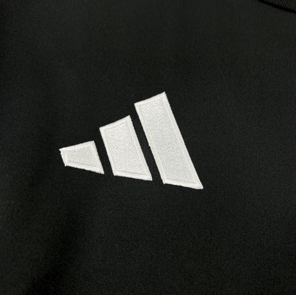 adidas logo view of the Aston Villa 2025/26 Away Black Jersey