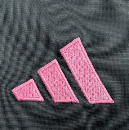 adidas logo view of the Inter Miami 25/26 Away Black and Pink Football Jersey Designed by Adidas