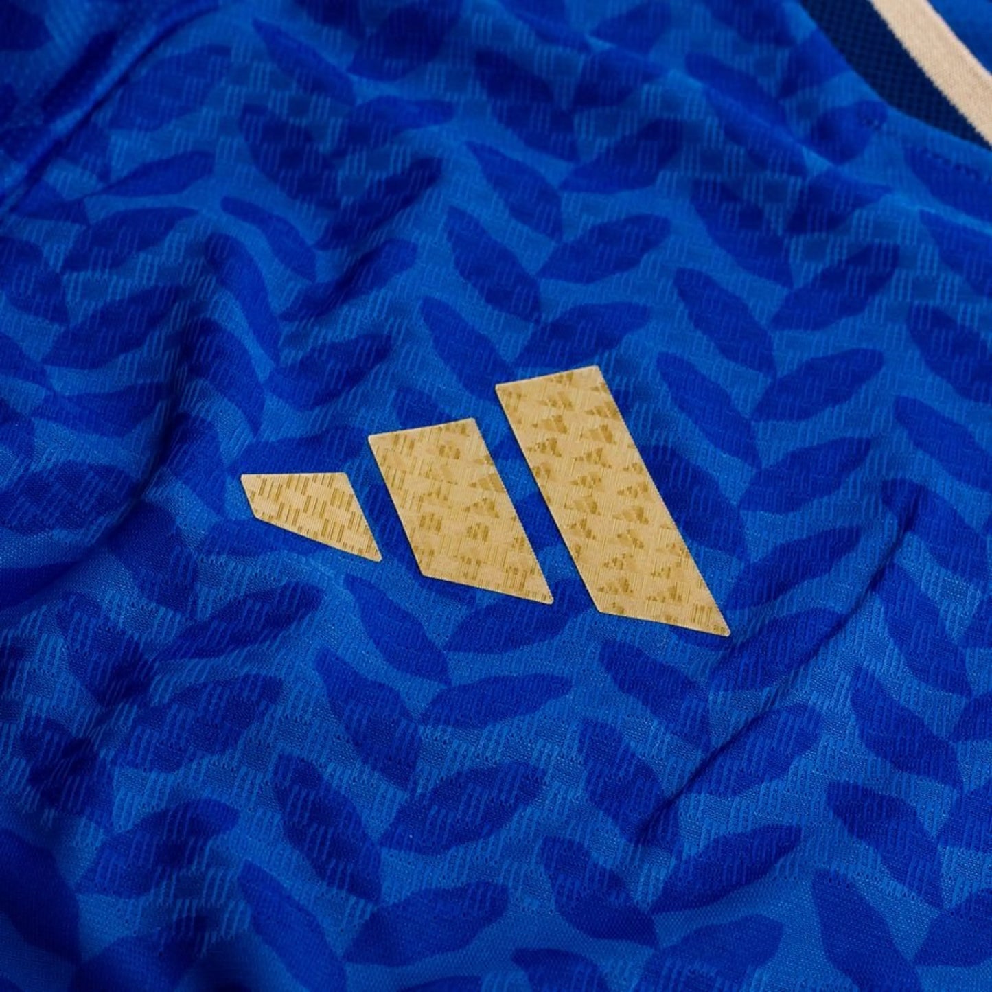 adidas logo view on the Italy 2025/26 Home Blue Jersey