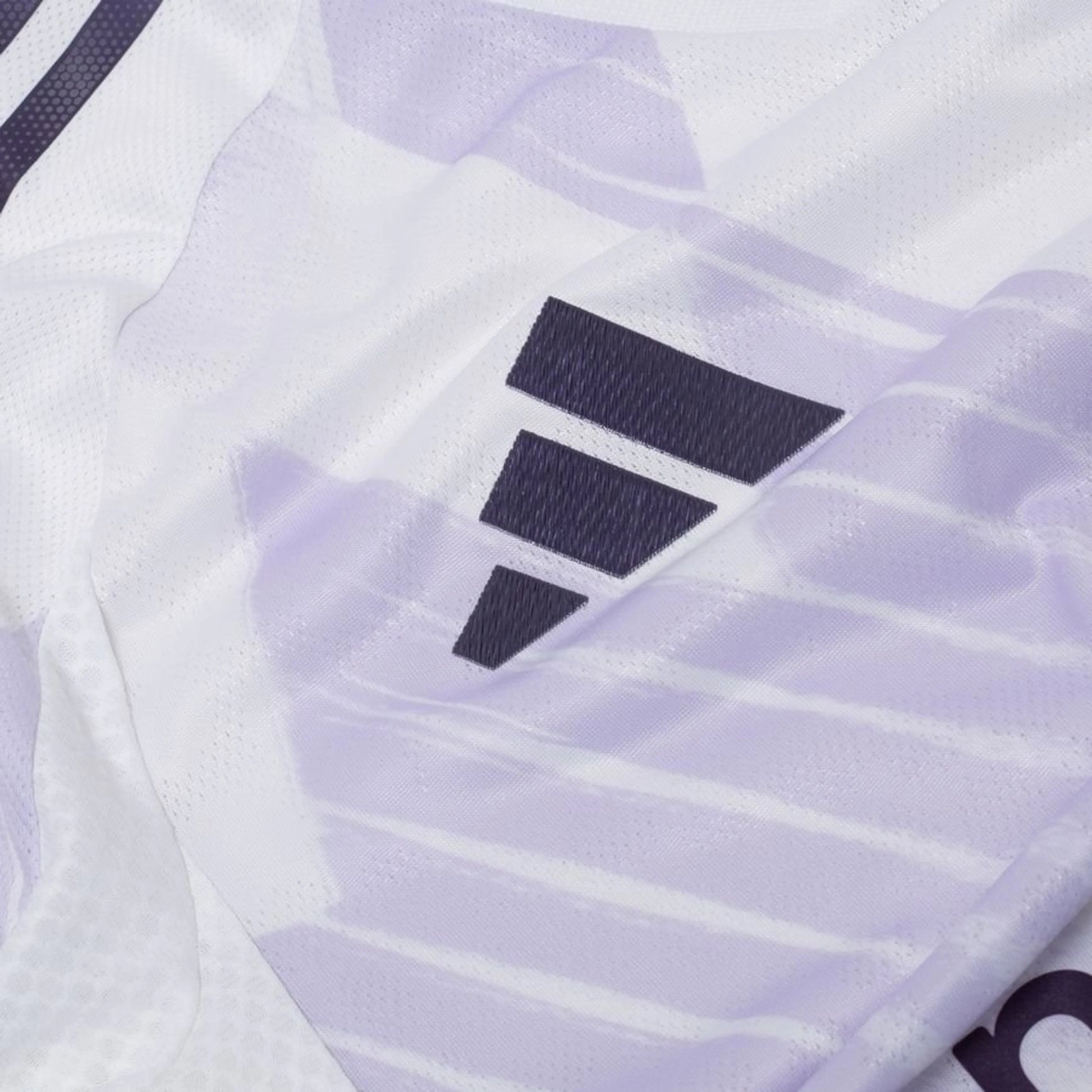 adidas logo view on the Manchester United 2025/26 Away White Jersey