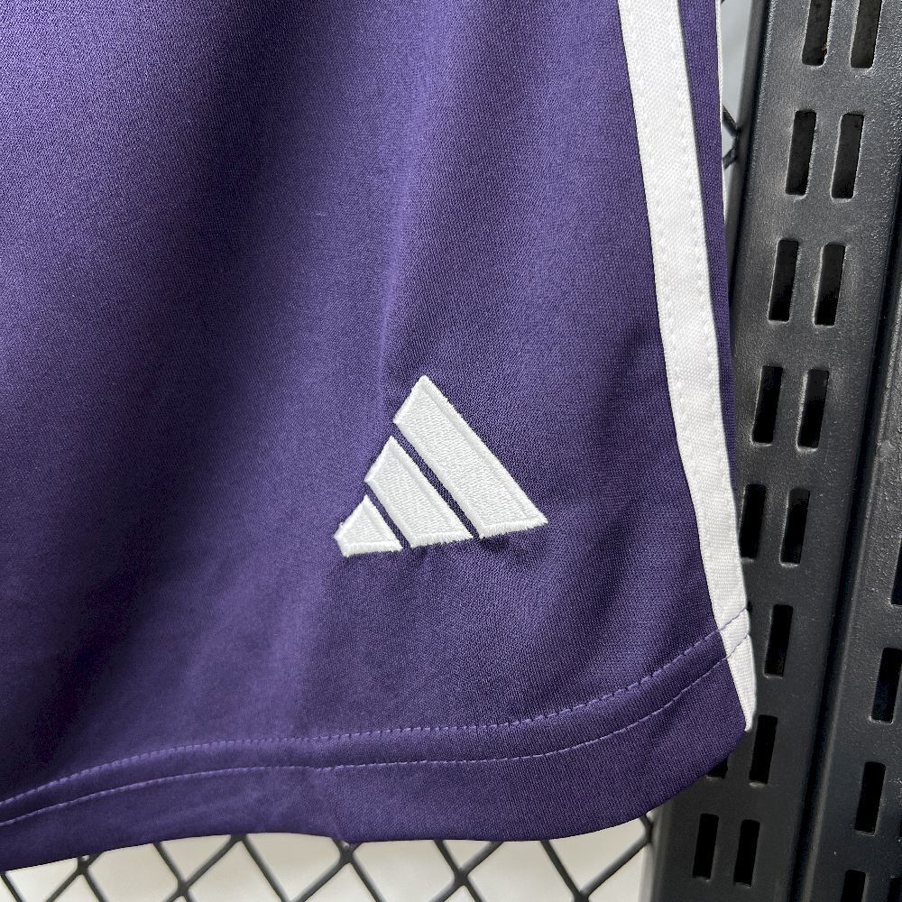 adidas logo view on the Manchester United 25/26 Away Navy Shorts