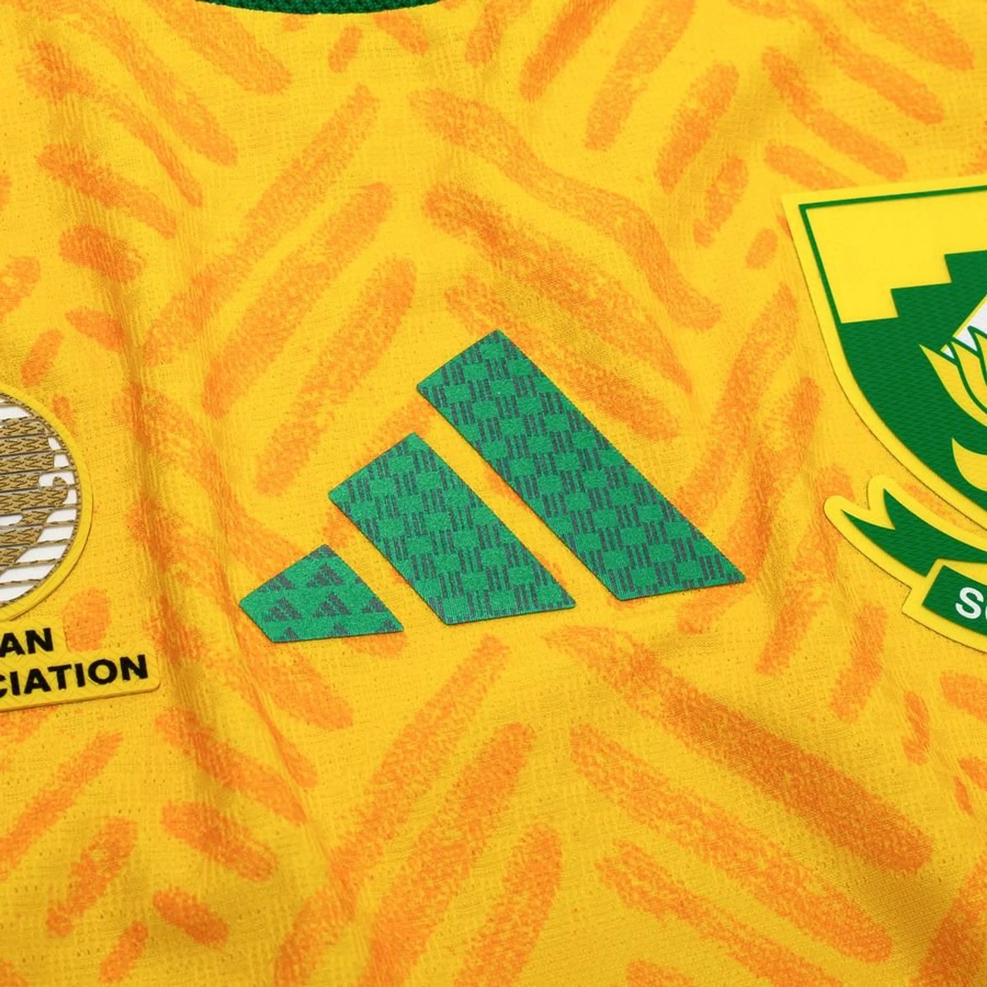 adidas logo view on the South Africa World Cup 2026 Home Yellow Jersey