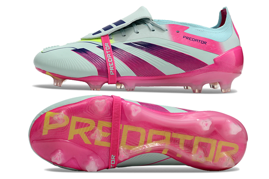 adidas predator elite, white/pink, available in FG (with laces and without), and with tongue.