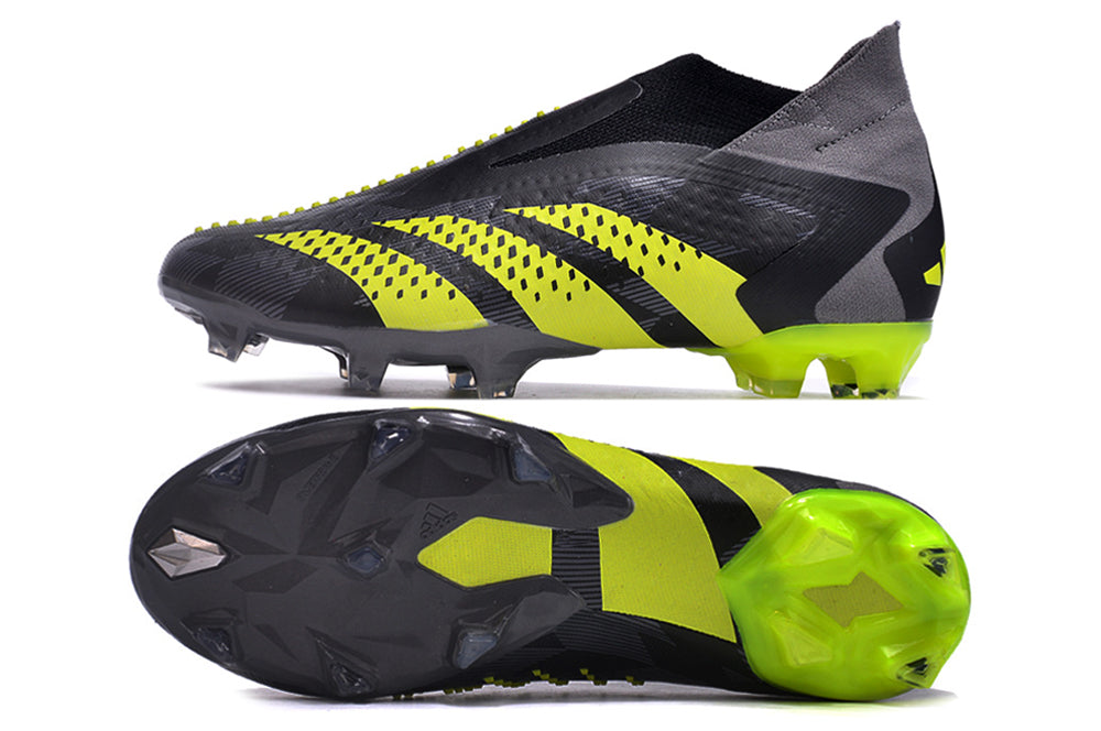 adidas predator accuracy elite fg laceless in black/yellow
