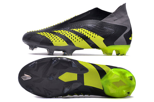 adidas predator accuracy elite fg laceless in black/yellow